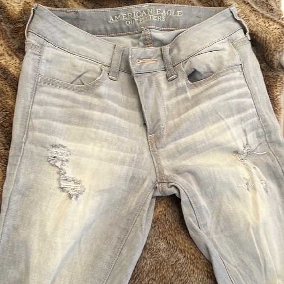 American Eagle outfitters, vintage collection, light, gray, distressed jeans 4 - Picture 1 of 4